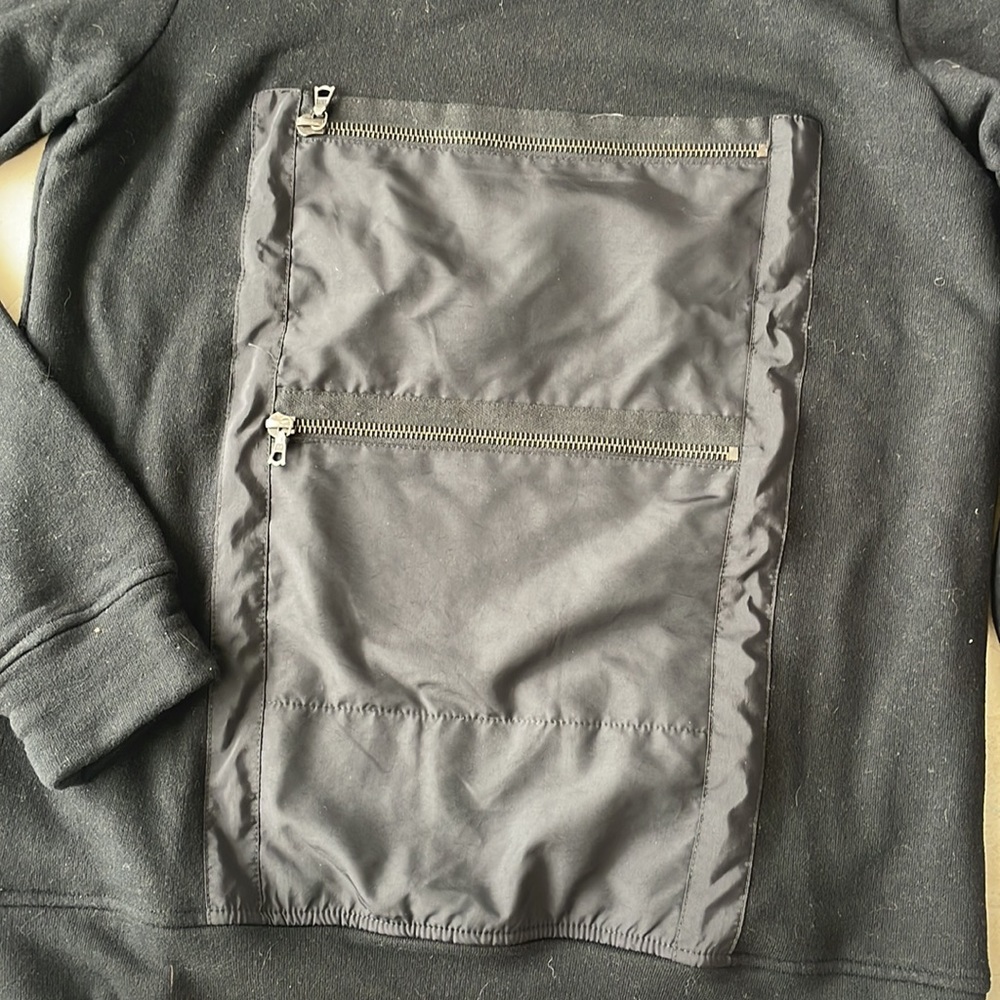 THEORY PULLOVER LIGHTWEIGHT BLACK SWEATSHIRT - Picture 2 of 8